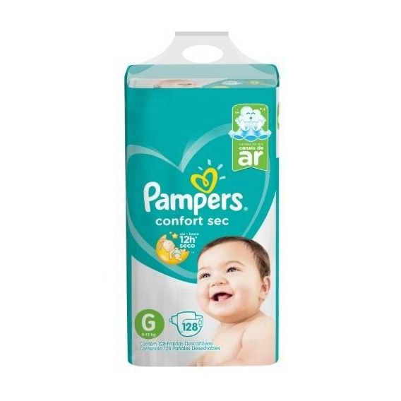 Pañales Pampers Confort Sec G 128- Bebés Y Niños