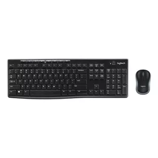 Kit De Teclado Y Mouse Inalámbrico Logitech Mk270 Español Latinoamérica De Color Negro