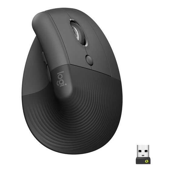 Logitech Lift Vertical, Mouse Ergonómico Avanzado, Grafito