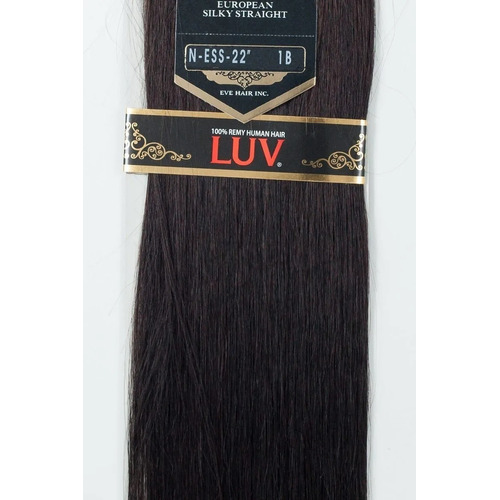 Extension De Cabello Eve Luv Remy 22 PLG 100% Natural -negro Color #1b-negro Intermedio