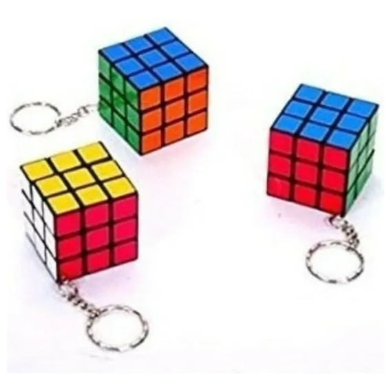 Pack X12  Llaveros Cubo Rubik 3x3 Cotillon   Didactico