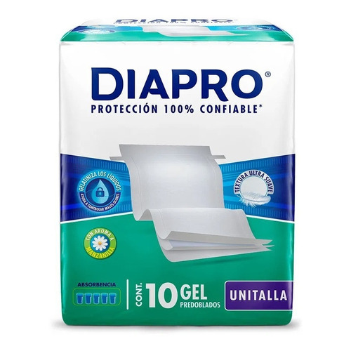Pañal desechable Diapro gel Predoblado unitalla 10 unidades