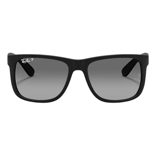 Anteojos de sol polarizados Ray-Ban Justin Classic RB4165 Standard con marco de nailon color matte black, lente grey de policarbonato degradada, varilla matte black de nailon - RB4165