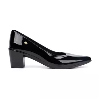 Scarpin Feminino Com Salto Grosso Bloco Elegante Bico Fino