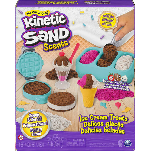 Spin Master Kinetic Sand fábrica helados y postres arena herramientas