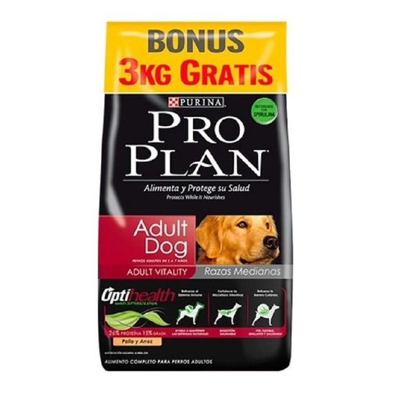 Proplan- Adulto Dog Raza Mediana 18kg. Envios A Todo El Pais