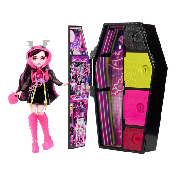 Monster High Muñeca Y Moda Draculaura Con Vestidor