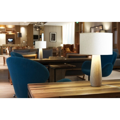 Lampara Velador Tuna Madera Guatambú Apto Led E27 Deco Obj