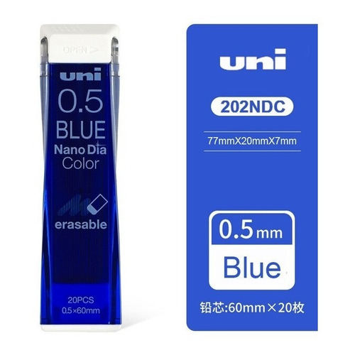 Puntillas 0.5 Color Mix Uni Nano Dia Dibujo Borrables Color Azul