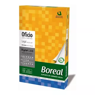 Resma Boreal Oficio 75 Gr X 500 Hojas Caja X 5 Resmas