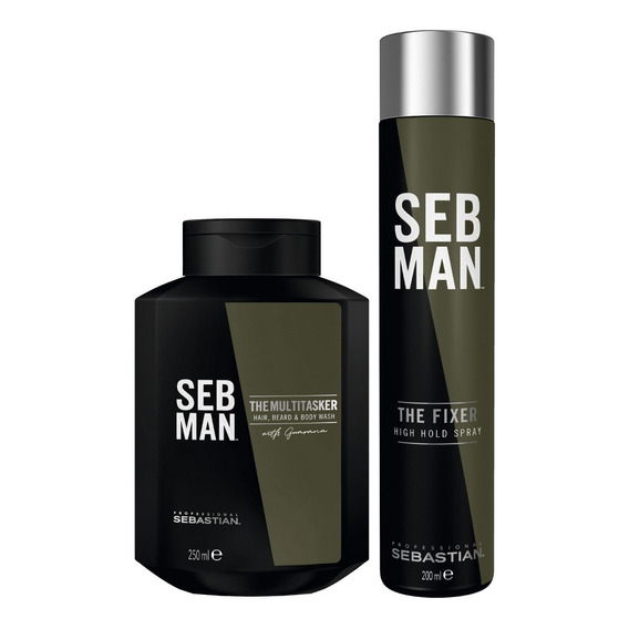 Shampoo 3 In 1 +laca Spray Fijación Fuerte Sebastian Seb Man