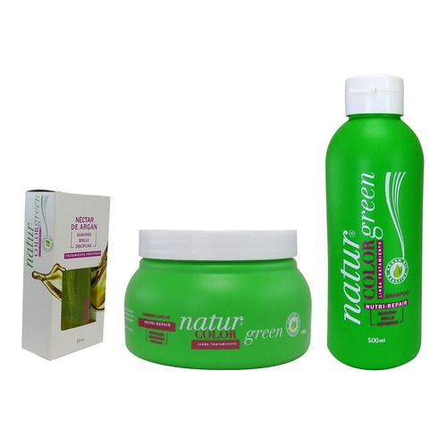 Kit Natur Color/ Shampoo, Acondicionador Y Nectar De Argan