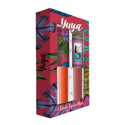 Yuya Set Papaya 2 Labiales Líquidos Mate Color Naranja oscuro