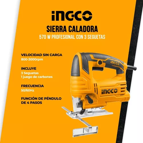 Sierra Caladora 710W 6 Velocidades Gutstark Cortadora Madera Luz Led Kit  Seguetas