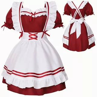 Set De Traje De Maid Lolita Kawai Cosplay Disfraz