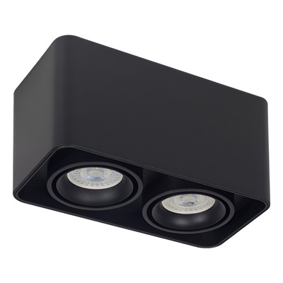 Plafon Cardanico 2 Luces Movil Toronto Negro Apto Led Gu10 
