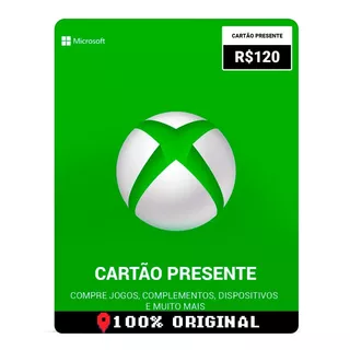 Card Crédito Gift R$120 Reais Saldo Live Xbox 360 One