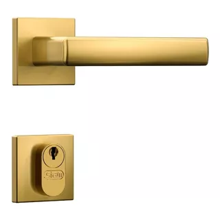 Fechadura Externa Roseta Quadrada Classic 3400 Gold Stam Cor Dourado