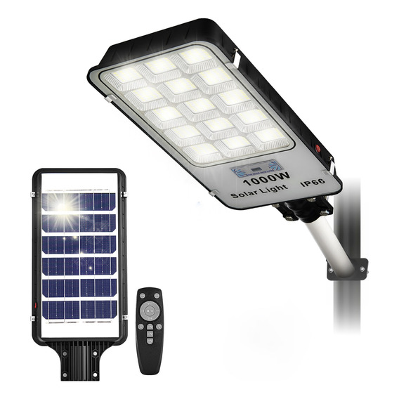 Lámpara Led Solar 1000w Luminaria Suburbana Alumbrado Públic