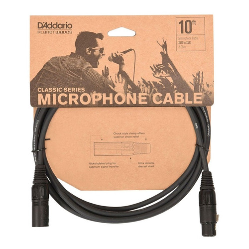 Daddario Pw-cmic-10 Cable Micrófono 3 Mts Xlr A Xlr