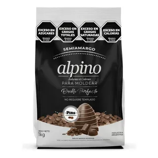 Chocolate Para Moldear Alpino Lodiser Pins 1kg | Semi Amargo