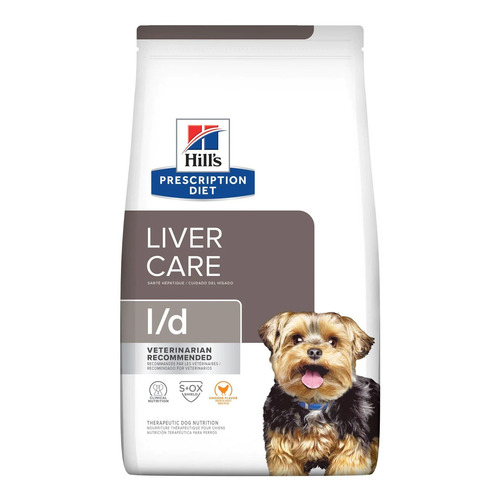 Alimento Hill's Prescription Diet Liver Care l/d para perro adulto todos los tamaños sabor pollo en bolsa de 7.9kg