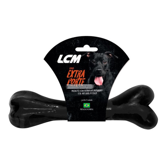 Juguete Para Perro Hueso Macizo Extra Fuerte/ Mundo Mascota Color Negro