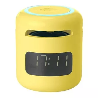 Rádio Relógio Caixinha De Som Fm Bluetooth Despertador Cor Amarelo Bivolt