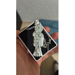 Foto de cliente: Collar Medalla Santa Muerte Plata 925 Diseño Hueco Unisex