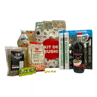 Kit Sushi Pareja + Alga + Arroz +  Wasabi + 11 Productos