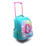 Mochila Carrito Carro Escolar Nena Estampado 3d Bolsillos 