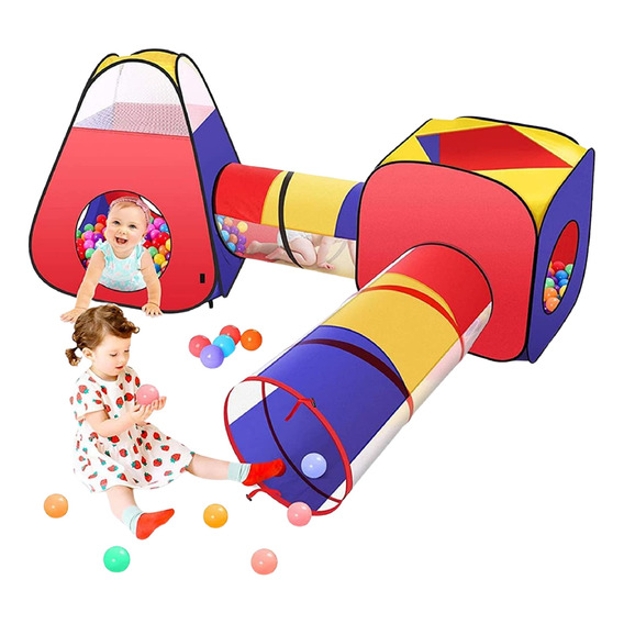 Tienda Campaña Infantil 4 En 1 Carpa Juegos Túnel Cubo Niños