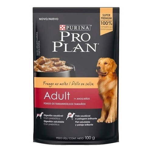Alimento Pro Plan OptiHealth Pro Plan para perro adulto todos los tamaños sabor carne en salsa en sobre de 100g