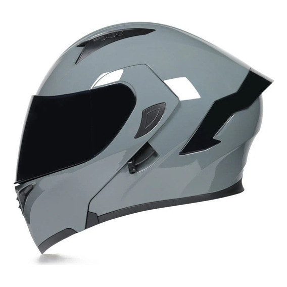 Casco De Motocicleta Plegable Gafas De Sol Dot Gris Cemento