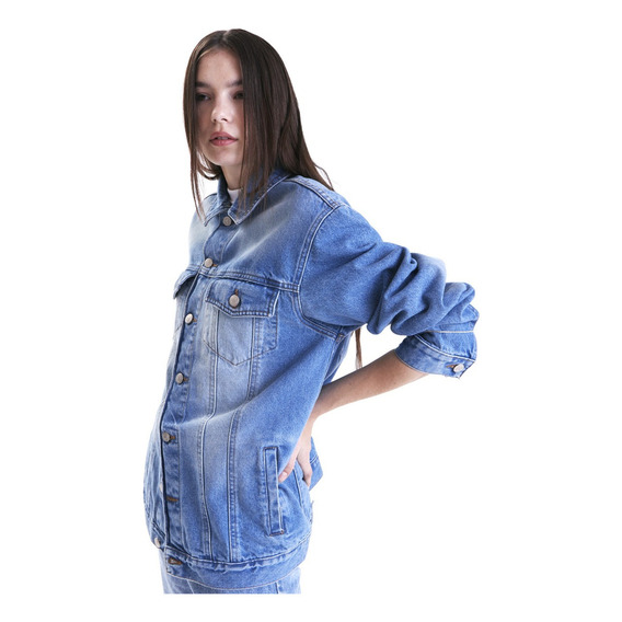 Campera De Jeans Cher Mix Liv Light Blue Para Mujer