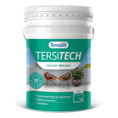 Impermeabilizante Techos Fibrado Tersitech 10 Lts - Deacero Acabado Mate Color Blanco