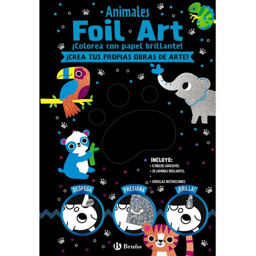 Libro Foil Art. Colorea Con Papel Brillante. Animales