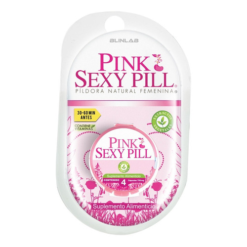Pink Sexy Pill- 4 Tabletas 750mg - Fórmula Femenina- Blinlab Sabor Sin sabor