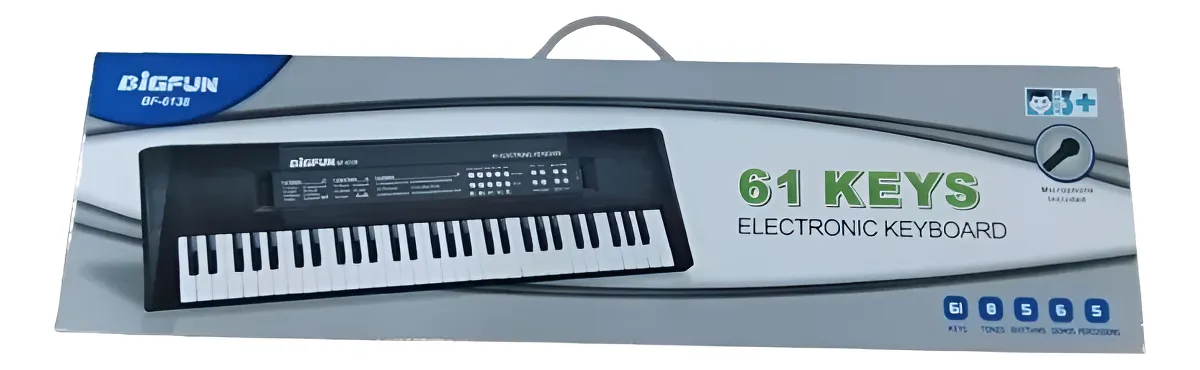 Teclado Musical 61 Teclas Iniciante com Microfone