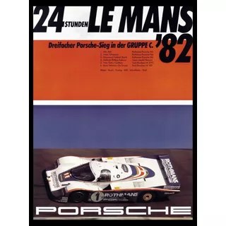 Porsche Le Mans 1982 Cuadro Enmarcado 45 X 30cm