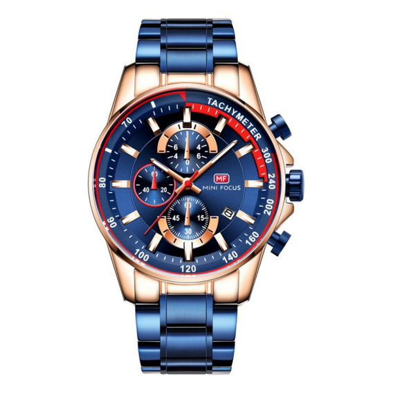 Reloj Para Hombre Mini Focus Mf0218g Mf9303 Azul