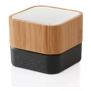 Parlante Mini Speaker Con Logo Empresa Bluetooth Bamboo X25u