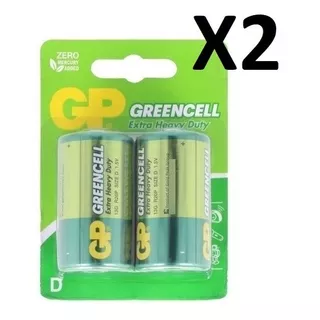 Pilas Tipo  D Gp Greencell Blisters 2 Unidades