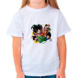 Franela Blanca Para Niños Unisex Dragon Ball Sublimada 