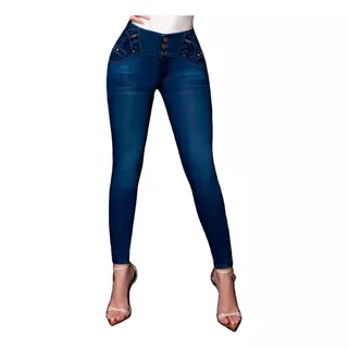 Jeans Mujer Pantalón Colombiano Mezclilla Strech Push Up P47