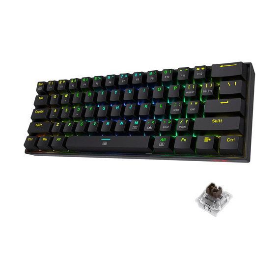 Teclado Gamer Redragon Dragonborn K630rgb Negro Sw Brown Sp Idioma Español