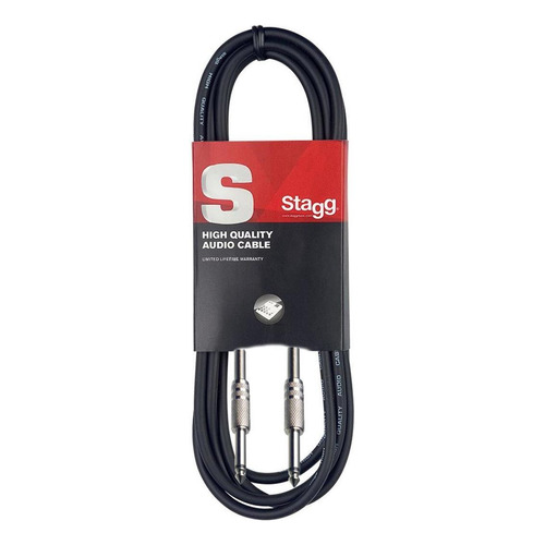 Cable Stagg Plug Plug De 1,5 Metros Color Negro