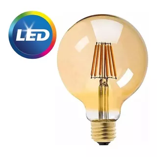 Lâmpada Filamento De Led Vintage Retrô G80 - 4w - Bivolt E27 Cor Da Luz Branco-quente