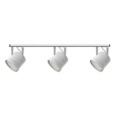 Riel 1 Metro 3 Luces Spot Cabezal L111 Apto Led Ar111 Deco Blanco