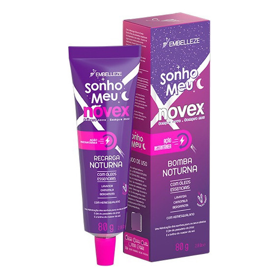 Novex Recarga Nocturna Sonhno Meu 80g Brillo Reduce El Frizz